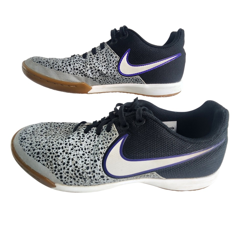 Nike MagistaX Pro IC Indoor Soccer Shoe Black Wolf Grey Purple Mens Size 10.5